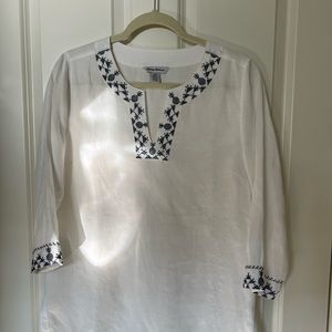 Tommy Bahama tunic, sz S, white w navy